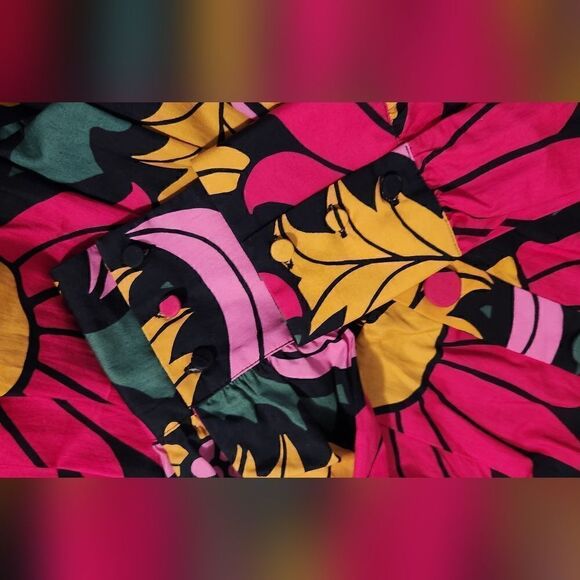 J. Crew Ratti Grandi Tiered Pop Over Dress Beatrice Floral Multi color Size 2 - Picture 12 of 13